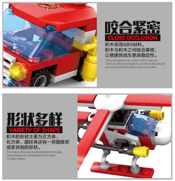 KAZI / GBL / BOZHI KY80514-3 Urban Fire: Heavy Fire Helicopter 8IN1 8 Fit 10